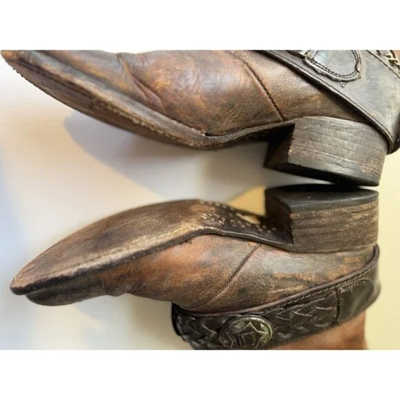 Freebird By Steven FB-Drove Brown Leather Cowboy Boots Womens Sz 9 - Picture 6 of 16